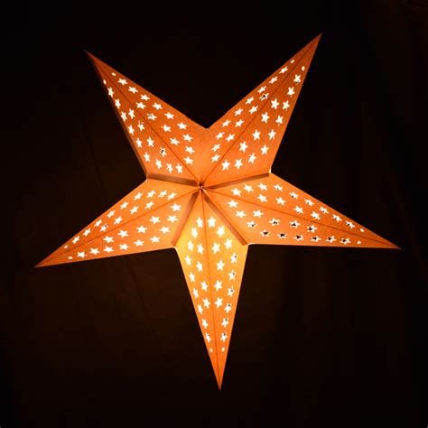 24 Inch Solid White Stars Cut Out Paper Star Lantern Hanging