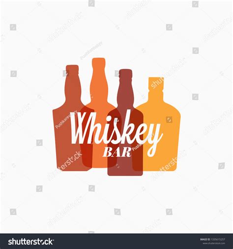 Whiskey Bottle Logo Whiskey Color Banner Stock Vector Royalty Free