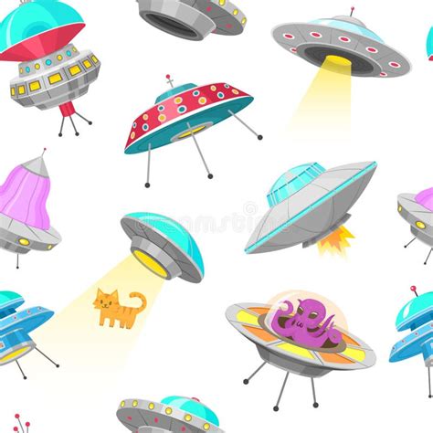 Alien Spaceships Set Of Ufo Unidentified Flying Object Fantastic