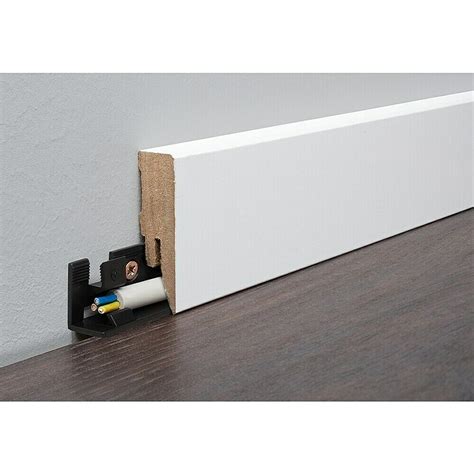 LOGOCLIC Sockelleiste Weiß 260 cm x 17 mm x 58 mm MDF Weiß Gerade