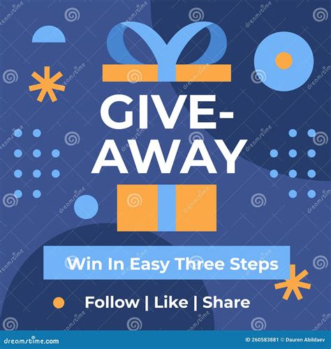 Flat Design Giveaway Post Template Vector Illustration Stock Vector