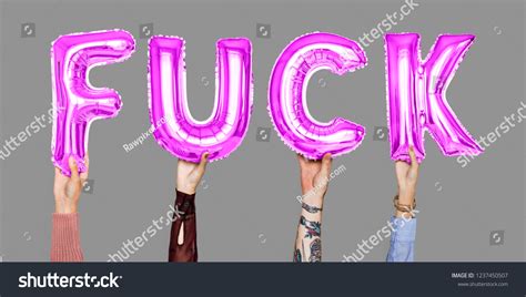 Hands Holding Fuck Word Balloon Letters Stock Photo Shutterstock
