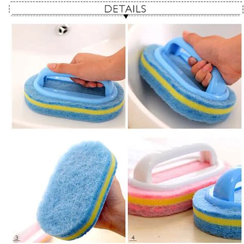 Дома Пластик ручной Ванна Керамика плитка щетка для мытья стекол губка ...