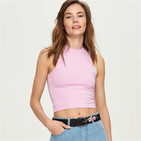 Sinsay Crop Top Fioletowy Ceny I Opinie Ceneo Pl