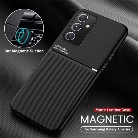 Capa Traseira Em Couro Magn Tico De Silicone Para Samsung Galaxy A G