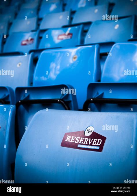 A Reserved Seat At Aston Villas Villa Park Football Stadium Stock