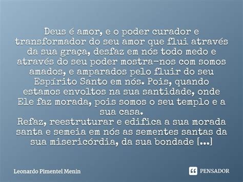 ⁠poesia Deus De Toda A Graça Deus Leonardo Pimentel Menin Pensador