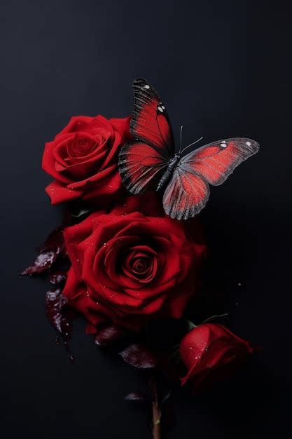 Premium AI Image | rose with butterfly HD 8K wallpaper Stock ...