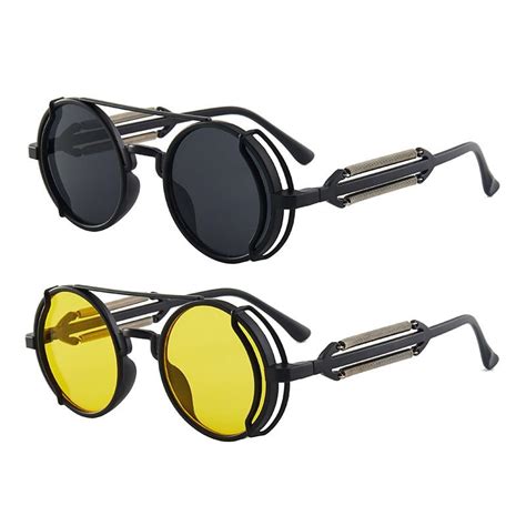 Buy Punk Steampunk Sunglasses Retro Men S Brand Designer Round Punk