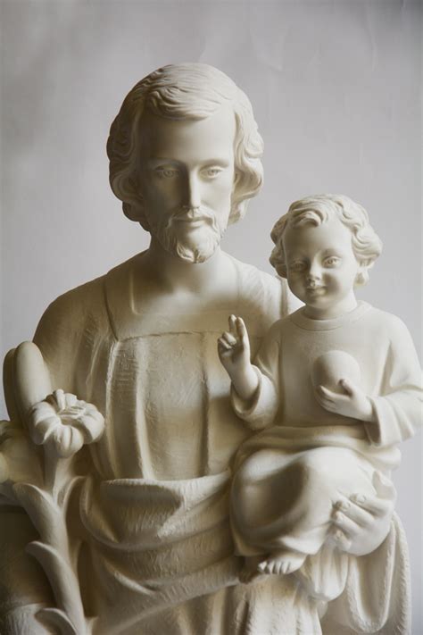 Statua Giuseppe Con Bambino In Polvere Di Marmo Pietrobon Bruno