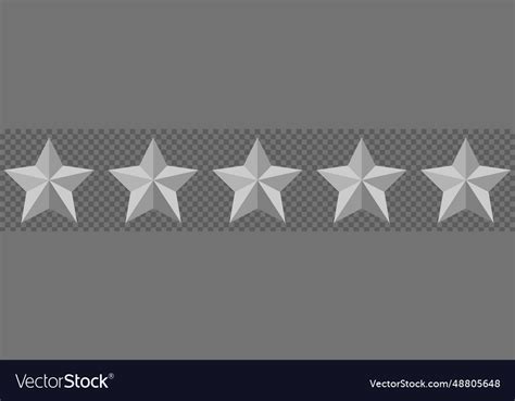 Five silver stars set customer product Royalty Free Vector