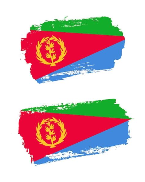 Premium Vector Set Of Two Creative Brush Painted Flags Of Eritrea