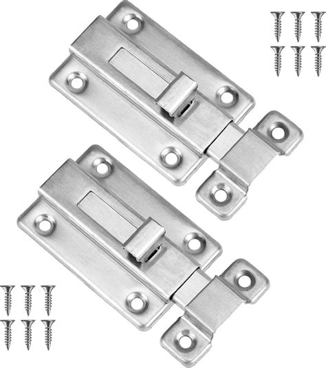 Heavy Duty Sliding Door Lock, 2 Set Stainless Steel Slide Bolt Latch