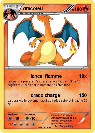 Pokémon dracofeu 307 307 lance flamme Ma carte Pokémon