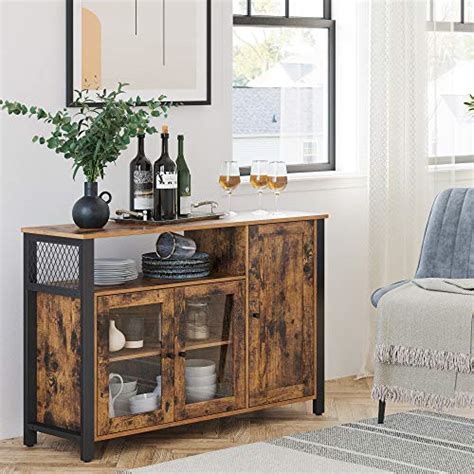 VASAGLE Storage Cabinet Sideboard Buffet Table With 3 Doors For