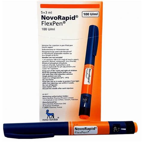 Novorapid Flexpen 100 Units Ml Insulin Aspart 5 Pre Filled Flexpens