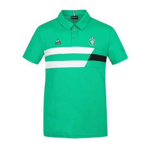 Polo AS Saint Etienne 2021 Vert Homme Football Jersey Piqué