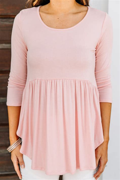 Cute Comfy Blush Pink Babydoll Top 34 Sleeve Top Shop The Mint