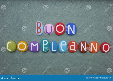 Buon Compleanno Italian Happy Birthday Text Composed With Multi