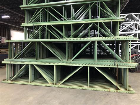 5 Bays Of 16h X 34d X 96l Teardrop Style Pallet Racks Total 5 Bays 1 Row Of 5 Bays With 3 B