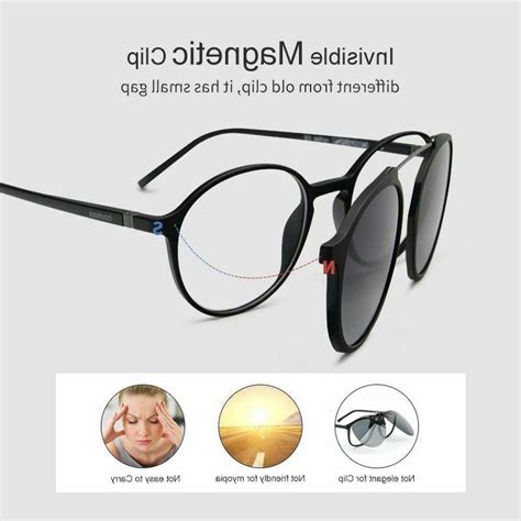 Magnetic Polarized Myopia Frame Eyeglasses Womens Solid Pattern