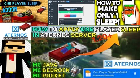 How To Add One Player Sleep In Aternos Server Bedrock One Player