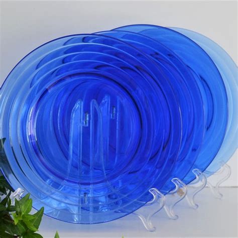 Blue Depression Glass Plates Etsy