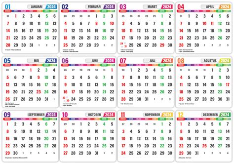 Calendário Completo 2024 Vetor Livre PNG Calendário Completo