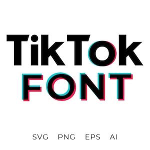 Tik Tok Font Svg Tiktok Font Tik Tok Alphabet Tik Tok Etsy