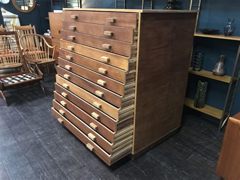 Vintage Artist Or Architect Drawers Plan Chest Map Drawers