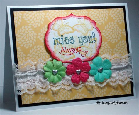 Create With Seongsook One Sheet Wonder 12x12 Variations Miss You Cards