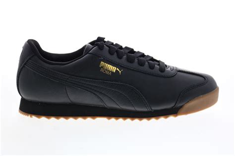 Puma Roma Classic Gum 36640802 Mens Black Leather Lifestyle Sneakers S