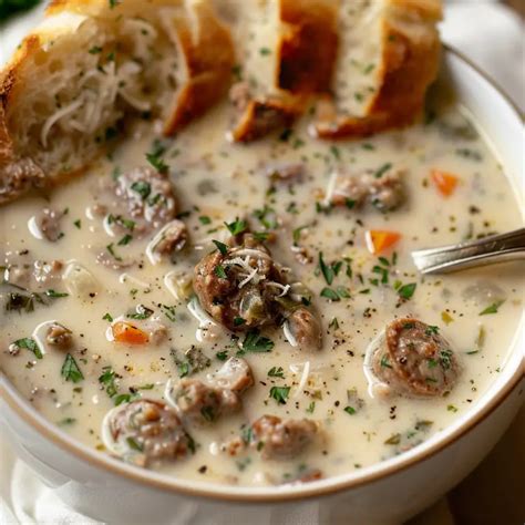 Creamy Parmesan Italian Sausage Soup Delectable Recipe