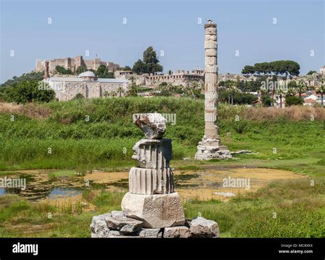 Ruins Of Temple Of Artemis At Ephesus The Ancient Town Located In