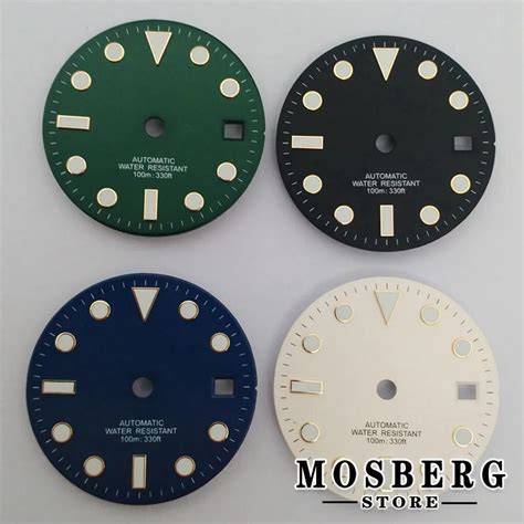 Luminous Mm Sterile Watch Dial With Date Window Free Ship For Nh