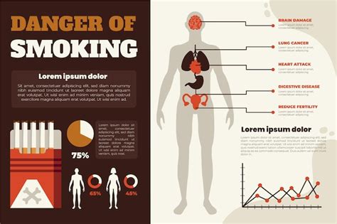 Vector Templates Danger Of Smoking Infographics With Human Body Free