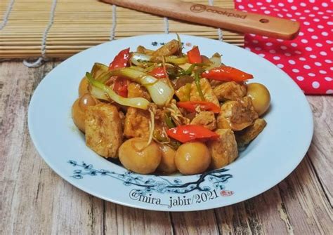 Resep Tahu Telur Puyuh Bawang Batak Bumbu Kecap Saus Tiram Oleh Mira