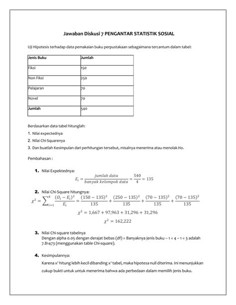 Jawaban Diskusi Pengantar Statistik Sosial Converted