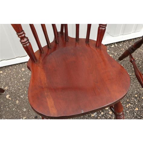 Cherry Colonial Fiddleback Dining Chair Set Of 6 Chairish