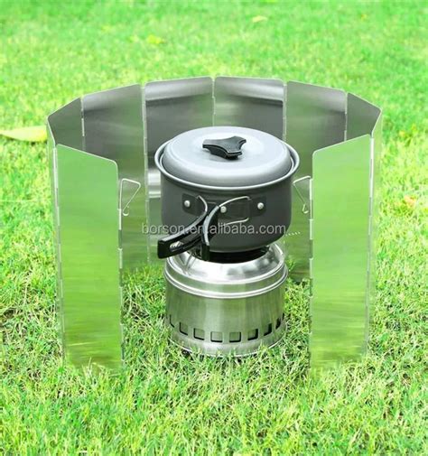 10 Plates Aluminum Folding Camp Stove Windshield Wind Screen Camping