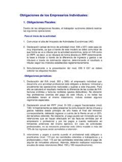 Obligaciones De Los Empresarios Individuales Obligaciones De Los