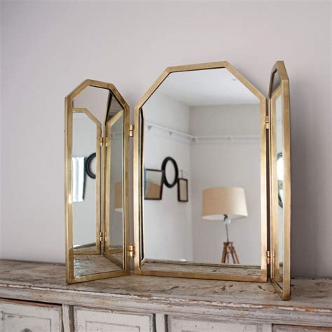 Odette Antiqued Gold Dressing Table Mirror Graham And Green