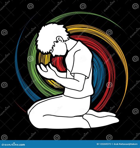 Prayer Christian Praying Thank You God Stock Vector Illustration Of