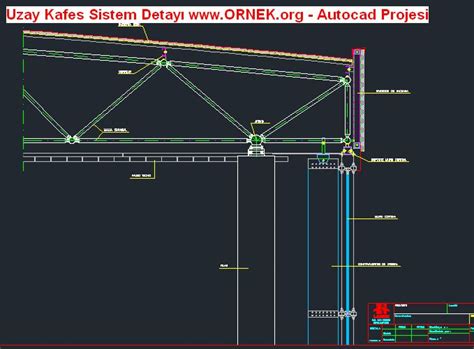 Proje Sitesi Uzay Kafes Sistem Detay Autocad Projesi