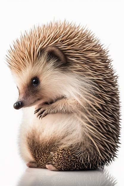 Premium Ai Image Hedgehog Sitting On Its Back With Its Paws On The Ground Generative Ai