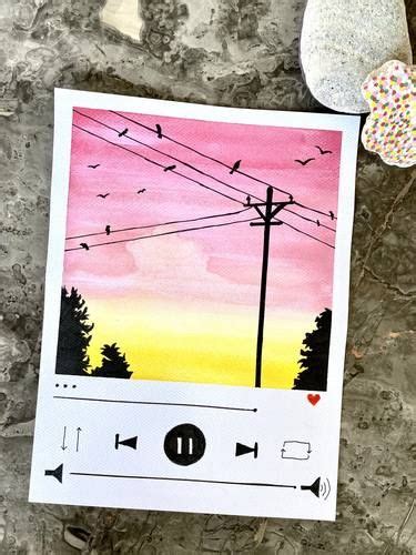 Watercolor Polaroid Listen To The Fire In Sky Painting Pink Canvas