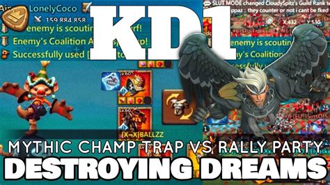 My Mythic Champ Trap Vs KvK Rally Party KD1 Fights Back Lords