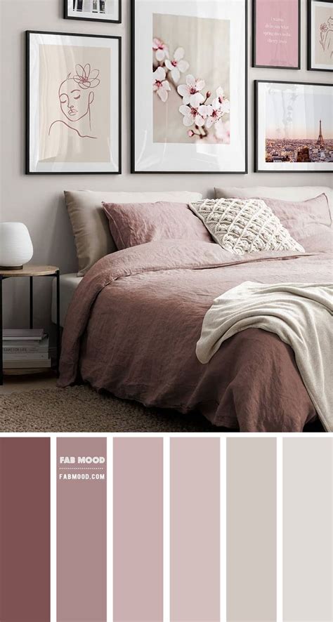 Dusty Pink And Grey Bedroom Bedroom Color Schemes Romantic Bedroom