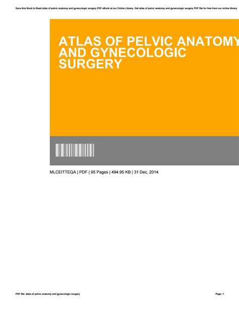 Atlas Of Pelvic Anatomy And Gynecologic Surgery By Patriciapatrick