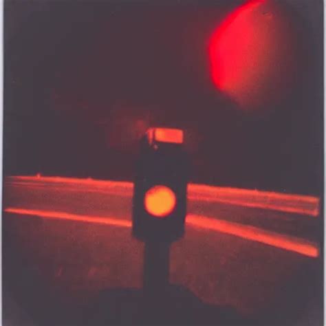 Polaroid Of A Alien Red Light To Encounter With The Stable Diffusion